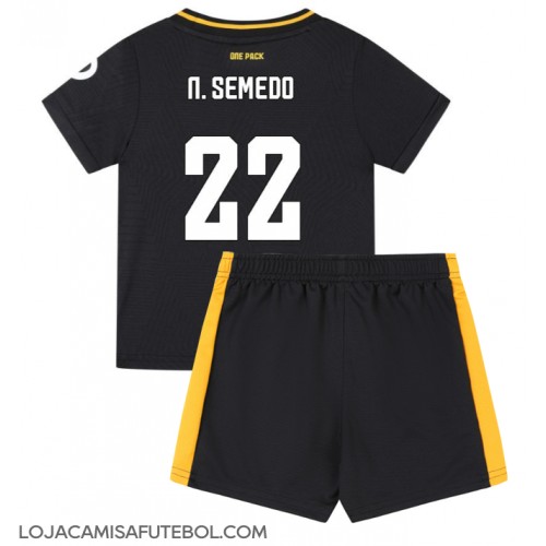 Camisa de Futebol Wolves Nelson Semedo #22 Equipamento Secundário Infantil 2024-25 Manga Curta (+ Calças curtas)